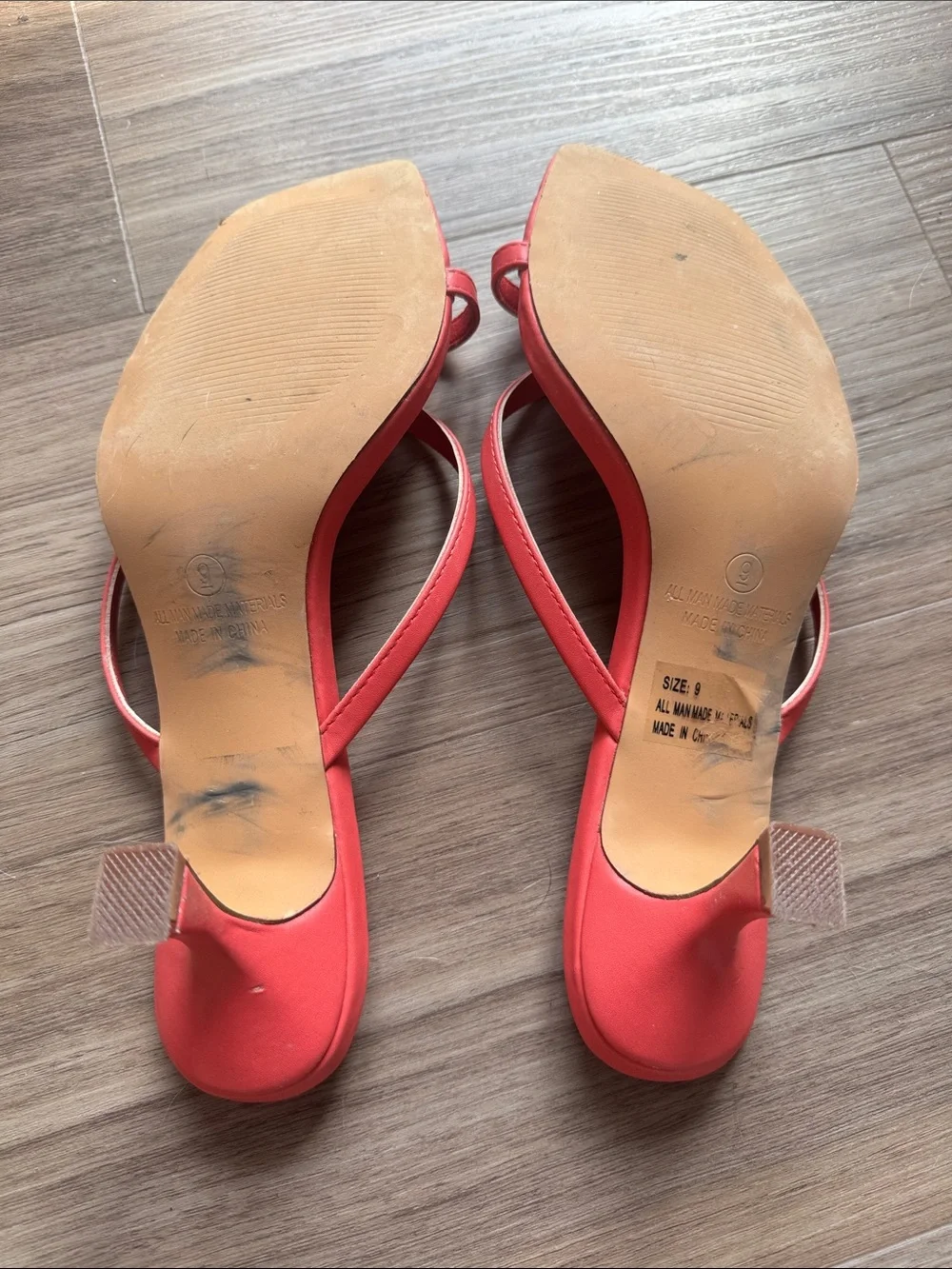 Lulu's Strappy Red Square-Toe Heeled Sandals